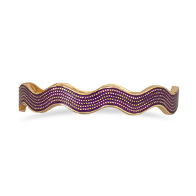 Wavy Purple Enamel Fashion Bangle Bracelet
