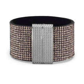 Elegant Smoky Crystal Hollywood Fashion Bracelet