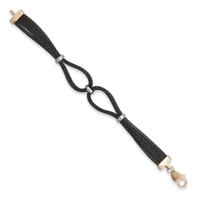 Black Tone Multistrand Stainless Steel Mesh Bracelet