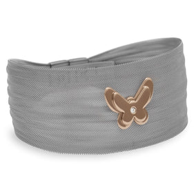Adorable Stainless Steel Mesh Bracelet with 14 Karat Rose Gold Plated Butterfly