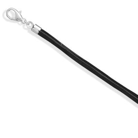 18"+2" Double Strand Black Suede Fashion Necklace