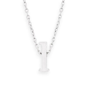 16" + 2" Rhodium Plated Brass Initial "l" Necklace