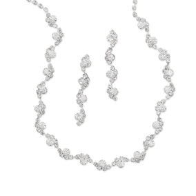 Beautiful Wave Design Crystal Fashion Necklace and Earring Set