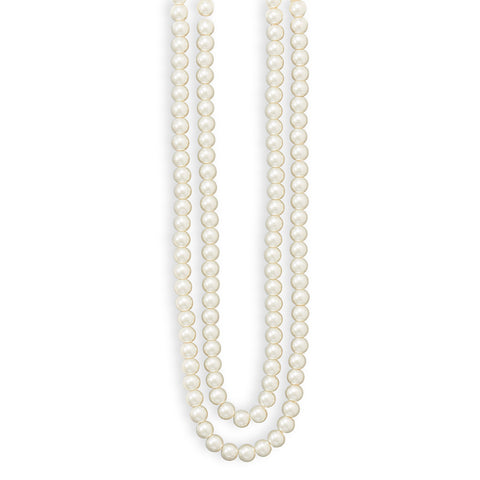 Endless Simulated Pearl Fashion Necklace and Earring Set