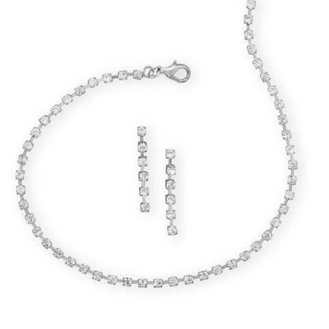 Crystal Fashion Choker and Earring Set