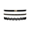 Set of 3 Black Fashion Choker Necklaces