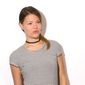 Set of 3 Black Fashion Choker Necklaces