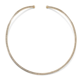 Gold Tone Crystal Fashion Flex Collar