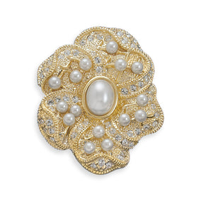 14 Karat Gold Plated Floral Design Fashion Pin