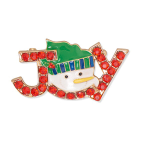 Joy Snowman Holiday Fashion Pin