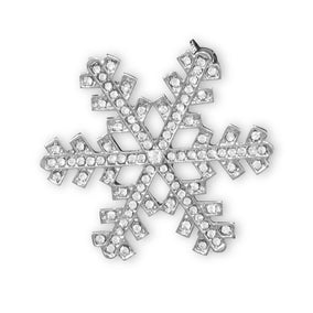 Silver Tone Crystal Snowflake Fashion Pin
