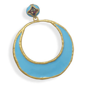 14 Karat Gold Plated Turquoise Epoxy Fashion Pendant