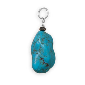 Reconstituted Turquoise Chunk Fashion Pendant