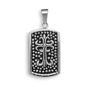 Stainless Steel Cross Design Tag Pendant