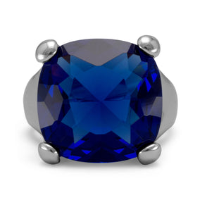 Sea of Blue Rhodium Plated Brass CZ Ring