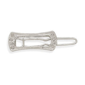 Silver Plated Crystal Fashion Barrette