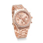 Rose Tone Fashion Watch with Clear Crystals