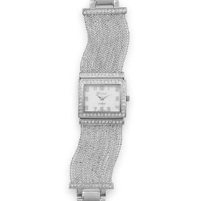 Silver Tone Multistrand Fashion Watch
