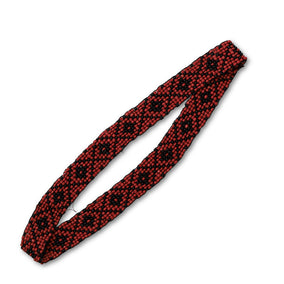 Red and Black Diamond Pattern Stretch Fashion Headband