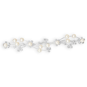 Crystal and Imitation Pearl Fashion Hair Comb