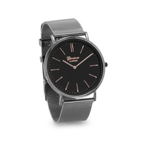 Gunmetal Tone Mesh Fashion Watch