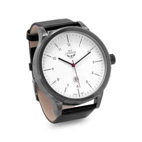 Men's Black Leather Fashion Watch