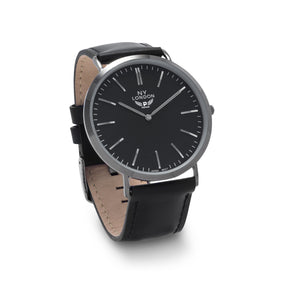 Black Leather Men's Fashion Watch