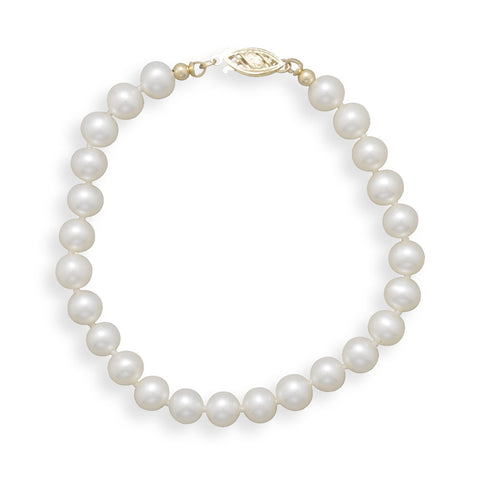 7" 6-6.5mm Cultured Freshwater Pearl Bracelet