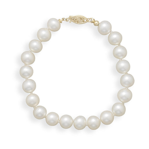7" 7-7.5mm Cultured Freshwater Pearl Bracelet