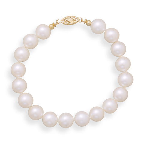 7" 8-8.5mm Cultured Freshwater Pearl Bracelet