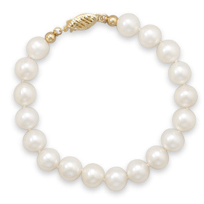 8" 8-8.5mm Cultured Freshwater Pearl Bracelet