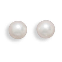 Grade AAA 7-7.5mm Cultured Akoya Pearl Earrings with White Gold Posts and Earring Backs