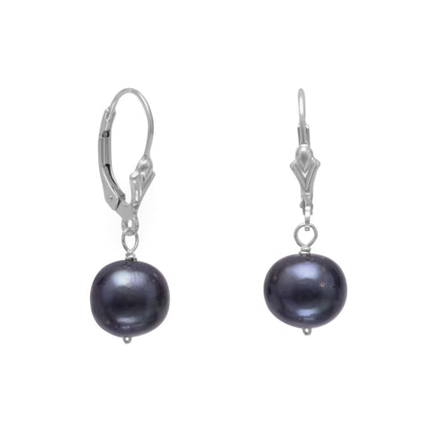 9mm Peacock Cultured Freshwater Pearl Earrings