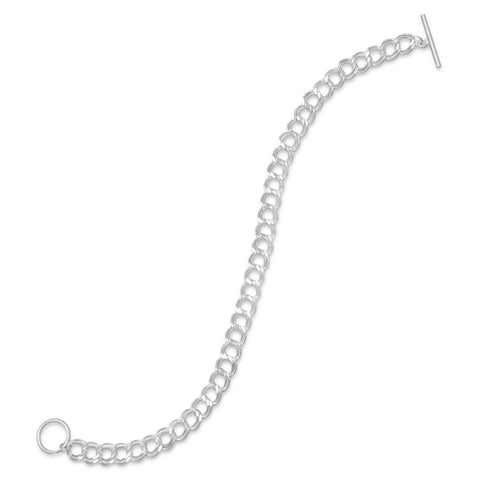 7.5" Diamond Cut Toggle Charm Bracelet