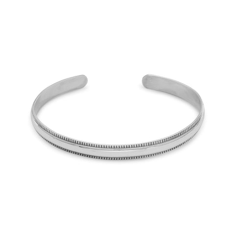 Polished Cuff with Beaded Edge