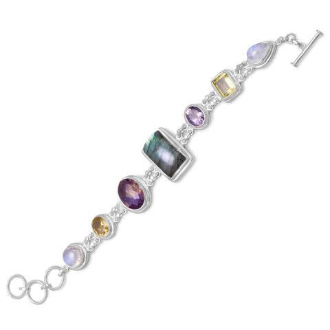 7.5"+1" Extension Toggle Multistone Bracelet