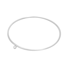 Round Bangle Bracelet with Ring Suitable for adding a Charm