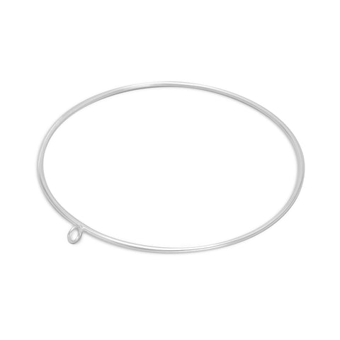 Round Bangle Bracelet with Ring Suitable for adding a Charm