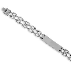 Stainless Steel Double Chain ID Bracelet