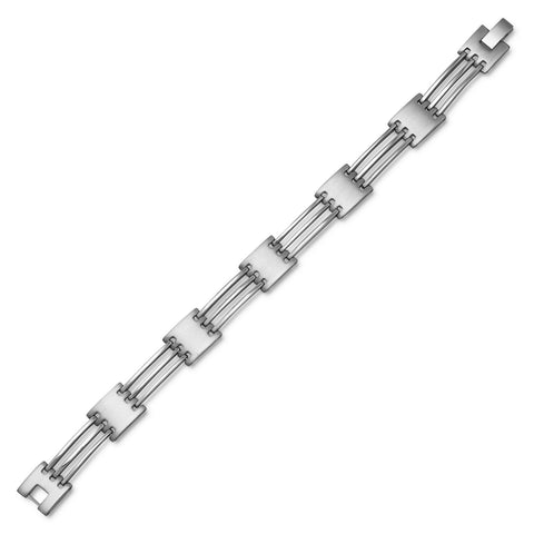 Men's Stainless Steel Alternating Link Design Bracelet