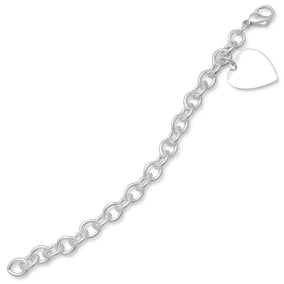 7.5" Cable Bracelet with 21mm Heart