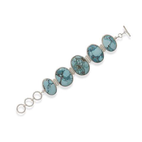 Stabilized Turquoise Stone Toggle Bracelet