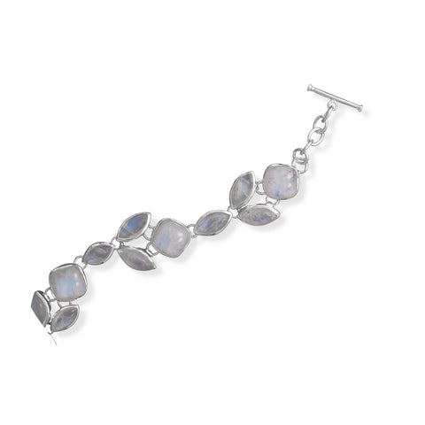 8"+1" Extension Rainbow Moonstone Bracelet