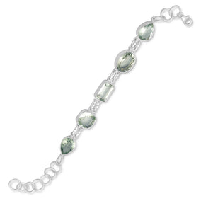 7"+1.5" Extension Green Amethyst Bracelet