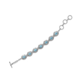 6.5"+1.5" Extension Blue Topaz Bracelet