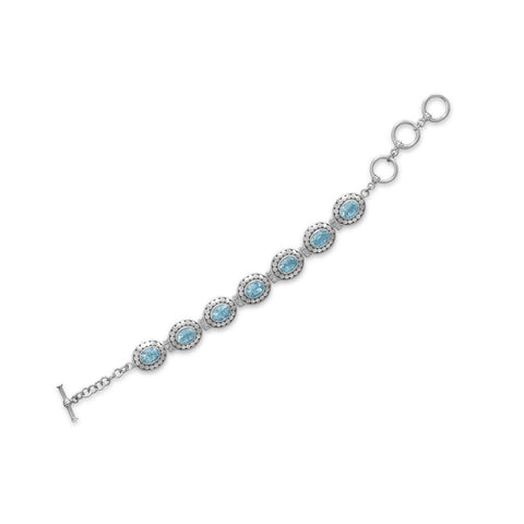 6.5"+1.5" Extension Blue Topaz Bracelet