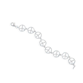 7.25" Textured Peace Sign Bracelet