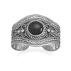 Ornate Cuff Bracelet with Black Onyx
