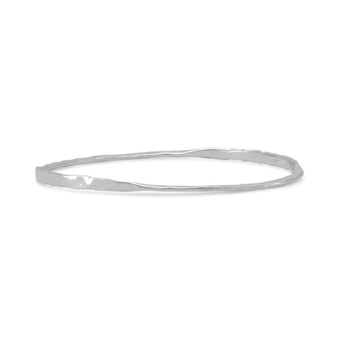 Hammered Flat Bangle Bracelet