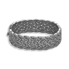 Black Rhodium Plated Braided CZ Bracelet
